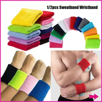 Cheap 2Pcs Cotton Wristbands Wrist Band Bands Sweatbands Sweat Band for  Sport Tennis