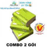 HCMcombo 2 gói giấy ăn Silkwell xanh 3 lớp 240 tờ
