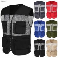 Men Multi Pocket Camera Outdoor Travelers Fishing Working Photography Mesh Vest