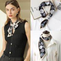 [COD] 2023 spring new silk scarves for women and Korean sweet fashion rolled edge bag straps a generation of hair