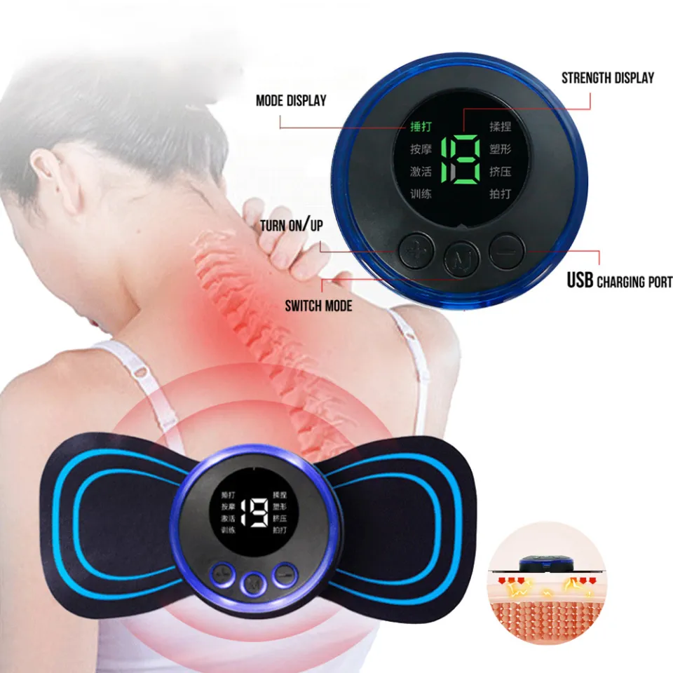 EMS Electric Pulse Neck Massager Cervical Massage Patch Back Sticker Muscle  Stimulator Portable Relief Pain Relax Massageador