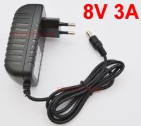 1PCS 8V 3A High quality IC solutions DC 8V 3A Switch power supply 24W LED power adapter EU plug 5.5mm x 2.1mm-2.5mm