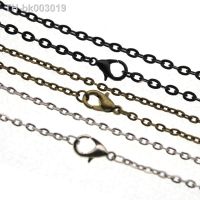 ♙ 10pcs/lot Black Antique Bronze Color Oval Link Chain Necklace with Lobster Clasp 50cm Fit DIY Jewelry Making Findings 2x3mm