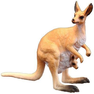 Simulation animal toy set solid kangaroo baby zoo wildlife model toys