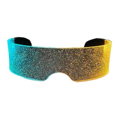 Glow In The Dark Glasses Eye-Catching Multifunctional Adjustable Shiny Glowing Glasses Comfortable Party Accessories For Events Gatherings Proms Carnivals agreeable