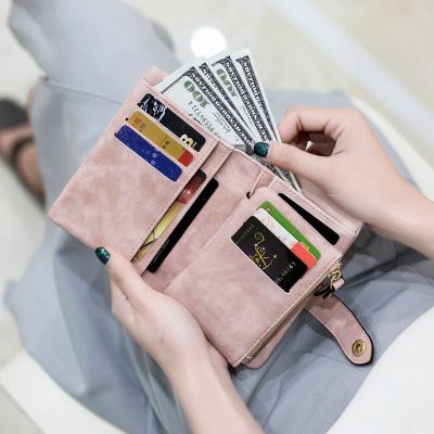 2022 Fashion Fold Women Wallets High Quality PU Card Bag Coin Purse Zipper Female Mini Ladies Hasp Clutch Buckle Wallet