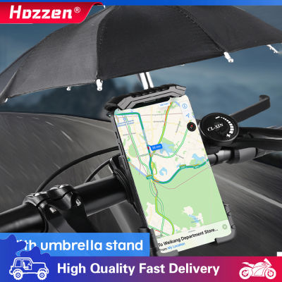 Hozzen รถยนต์ไฟฟ้ารถจักรยานยนต์จักรยานที่วางโทรศัพท์กระจกมองหลังนำทางผู้ถือ (พร้อมร่ม) ฝนตกป้องกันแสงแดดที่แนบมากับที่วางโทรศัพท์