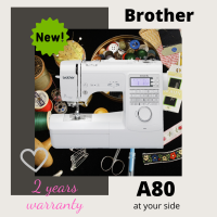 จักรเย็บผ้า BROTHER A80 แถมฟรีแผ่นรองจักรและกระเป๋าใส่จักรแบบล้อลาก (กรุณาเช็คสินค้าอีกครั้งก่อนสั่งซื้อ)