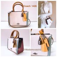 กระเป๋าสะพายข้าง Coach 1426 Micro Zoe Crossbody Purse Colorblock Pebbled Leather Mini Satchel Multicolor ของแท้