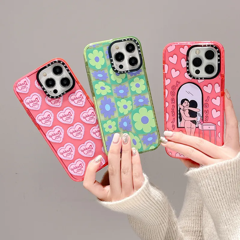 Cute Checkered Flowers Phone Case for iPhone 11, 12, 13, 14, Pro