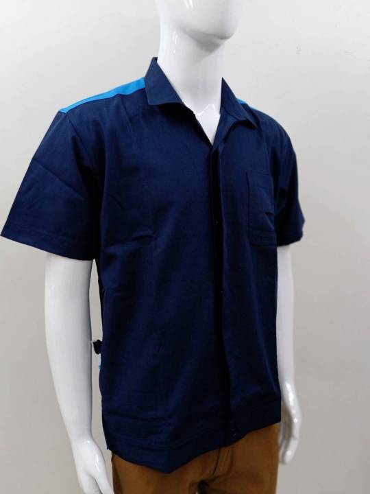 เสื้อช็อป-เสื้อช่าง-เสื้อเชิ้ตทำงาน-ยูนิฟอร์ม-ผ้าฝ้ายแคนวาส-ระบายอากาศไม่ร้อน-จากโรงงานในไทย