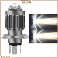 【 Umedf】??ไฟ LED มอเตอร์ไซค์,เลนส์ตาปลา H4ไฟหน้ารถจักรยานยนต์ BA20D หลอดไฟสีเหลืองขาว P15D-25-1