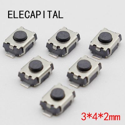 Free shipping 50PCS SMD 2Pin 3X4MM Tactile Tact Push Button Micro Switch Momentary