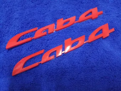 AD.โลโก้ Cab4 สีแดง  2.5×22 cm แพ็คคู่ 2ชิ้น