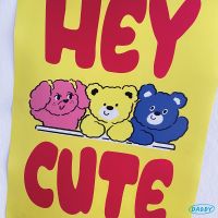 DADDY | Hey Cute Yellow Poster A3 โปสเตอร์สีเหลืองลายน้องหมีและเพื่อนๆ สุดน่ารัก