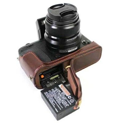 ของแท้หนัง Photo Camera Case Handmade Half Body กระเป๋าด้านล่างสำหรับ Fuji XE3 X-E3เปิดแบตเตอรี่ออกแบบป้องกัน Sleeve
