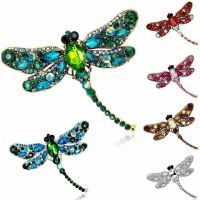 Vintage Style Brooch Womens Fashion Statement Dragonfly Brooch Retro Jewelry Crystal Rhinestone Brooch