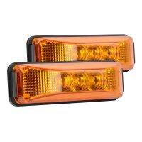 2PCS 24V 3.9Inch 3 LED Truck Trailer Light Front Rear LED Side Marker Lights Clearance Indicator Lamp Waterproof