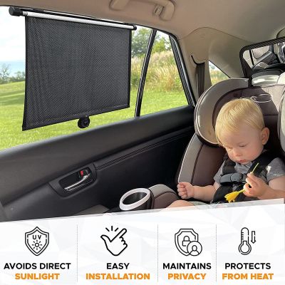 2Pcs 40X45CM Sun Protection Car Retractable Car Sun Shade Side Sunproof Car Cover Sunshade Window Cover Curtain