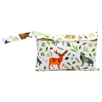 Mini Wet Bag Reusable For Nursing Menstrual Pads Waterptoof PUL Snap Handle Wetbag Maternity Diaper Bag Stroller Bags 15*22.5cm