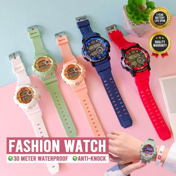 Kaki Jimat Waterproof Fashion Digital Sport Watch Anti-knock 3ATM Water ...