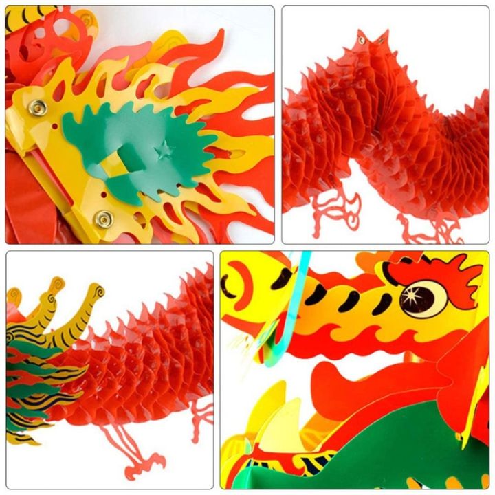 cai-cai-ตรุษจีน-red-dragon-garland-3d-พลาสติกกันน้ำ-1m-โคมไฟกระดาษรูปมังกรสไตล์จีน