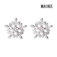 Promotions S925 Tremella Nail Fashion Allergy Micro-inlaid Zircon Snowflake Earrings Fashion Jewelry for Womens Fashion Gifts