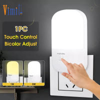 Vimite LED Smart Sensor Night Light Bedroom Light/Bedside Lamp Warm White Plug-in Sleeping Light with Auto Switch Sensor Adjustable Brightness Suitable for Bedroom Bathroom Kitchen Corridor Staircase