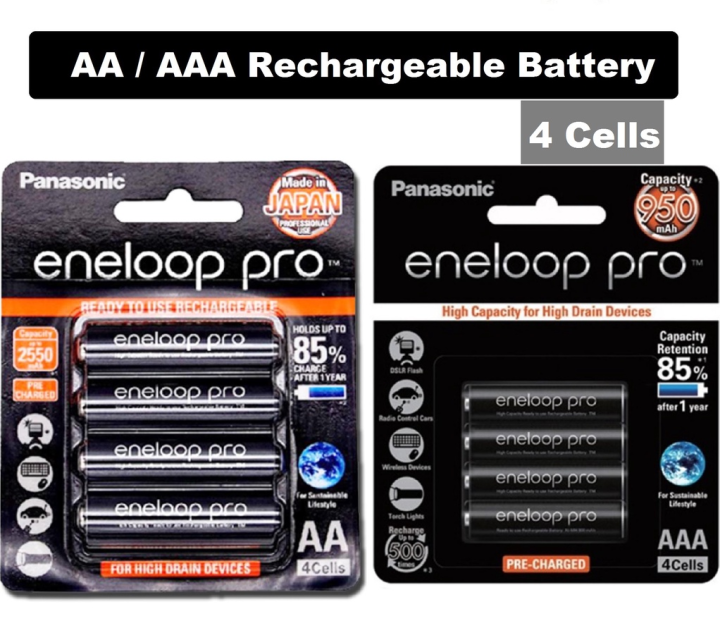 Eneloop Pro Aa Aaa Rechargeable Battery V Ni Mh Nimh Mah Mah Cells Panasonic Lazada