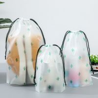 1pcs Transparent Drawstring Storage Bag Clothes Underwear Shoes Organizer Pouch Travel Toiletries Cosmetic Cartoon Storage Bag