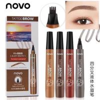 NOVO5247 เขียนคิ้ว โนโว่ novo tattoo brow Tint My 4 - Tip Brow หัวปากกาสักคิ้ว 4 มิติ แฉก กันน้ำ กันเหงื่อ ติดทน eyebrow pencil ดินสอเขียนคิ้ว