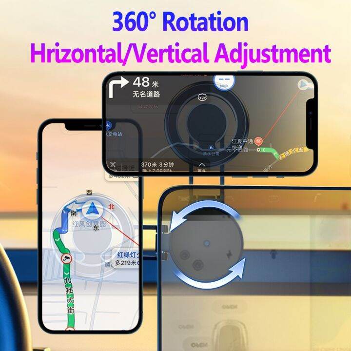 ที่วางโทรศัพท์รถแม่เหล็กพับได้สำหรับ-tesla-model3-x-y-s-หน้าจอควบคุมกลาง-magsafe-พลิกได้สำหรับ14-13