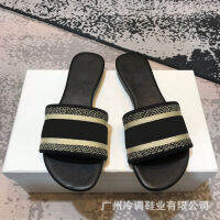 High Quality Light Luxury Summer New Fashion Letter Embroidered Beach Sandals Women Casual Trend All-match Classic Slippers35-42