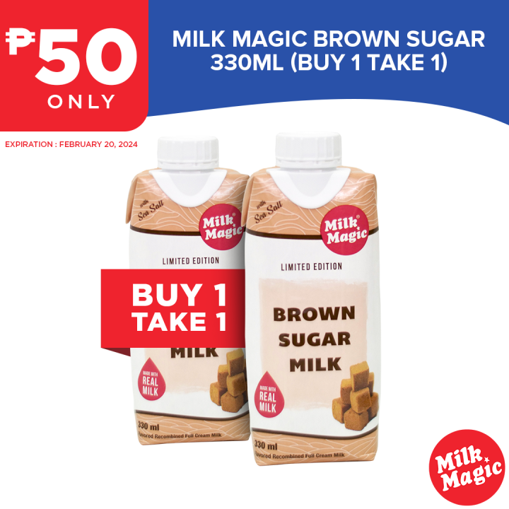 Milk Magic Brown Sugar Milk 330ml Buy 1 Take 1 Expiry date 2/20
