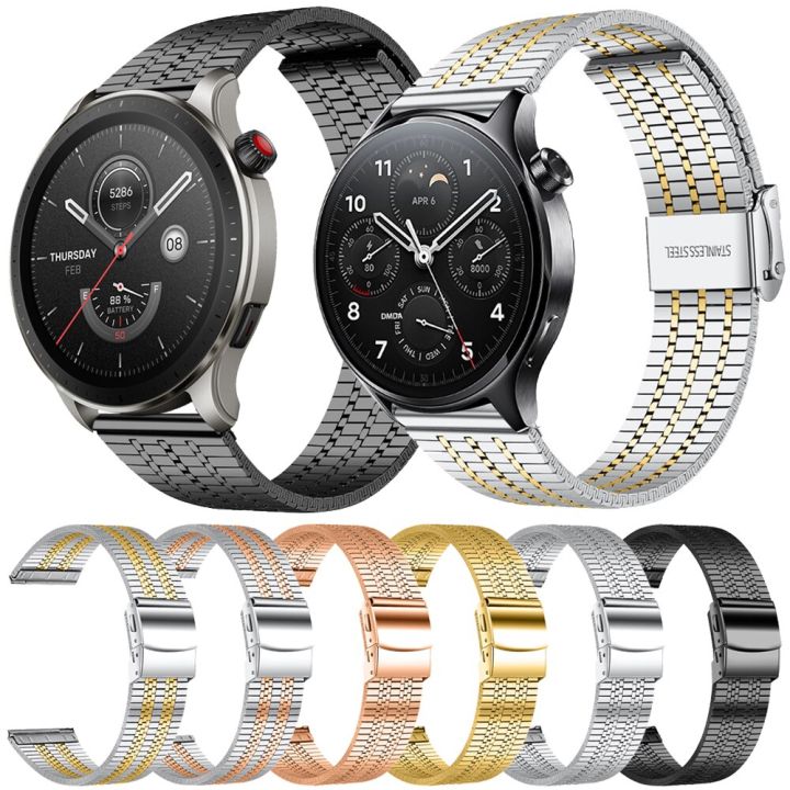 สายเหล็กสแตนเลสโลหะสำหรับ-amazfit-gtr-4-gtr-3-pro-2-2e-47มม-สำหรับนาฬิกา-mi-watch-s1-pro-watch-สี2-20-22มม-สายรัดข้อมือ