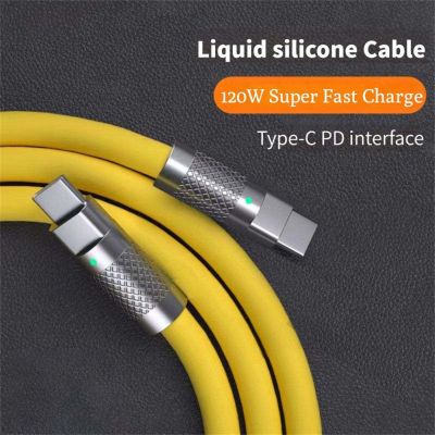 Chaunceybi Zinc Alloy  120W Silicone Wire Charger Cord 6A Super Fast Charging Type C To Usb Data Cable