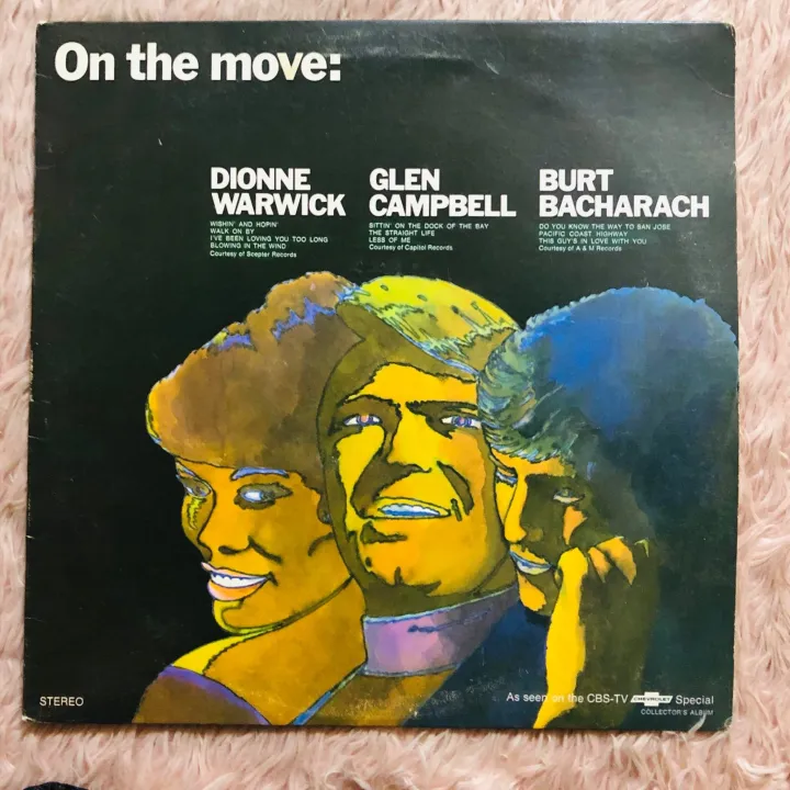 On The Move: Dionne Warwick, Glen Campbell & Burt Bacharach LP Record ...