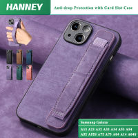 HANNEY สําหรับ Samsung Galaxy A13 A23 A32 A33 A34 A53 A54 A52 A52S A72 A73 A04 A14 A04S A04E 4G 5G การออกแบบข้อมือเปลือกหอยป้องกันการสั่นสะเทือนป้องกันการขูดTPUอ่อนหลัง SD-D11