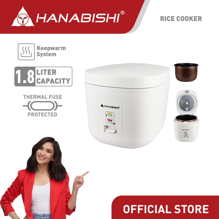 Hanabishi Square Rice Cooker Pearl White Series Lazada PH