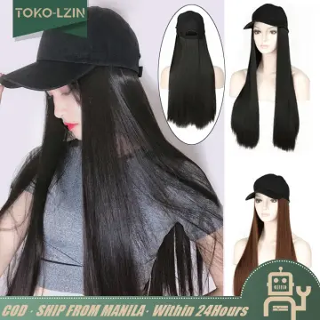 HRSR Baseball Hat with Short Hair Wigs Bob Hair Synthetic Hat for