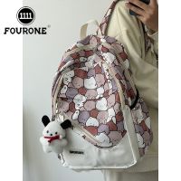 FOUR ONE Japanese ins graffiti schoolbag female high school student large-capacity cartoon backpack Mori wild backpack