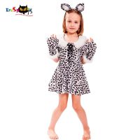 Eraspooky Halloween Costume For Kids Leopard Spot Cute Christmas Cosplay Dress Headband Animal Costume Suit 2018 Girls Cosplay