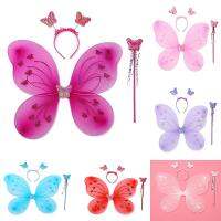 Kids Butterfly Headband Wings 1 Pc Girls Summer Photography Children Yellow Green Purple Pink Fairy Tale Props