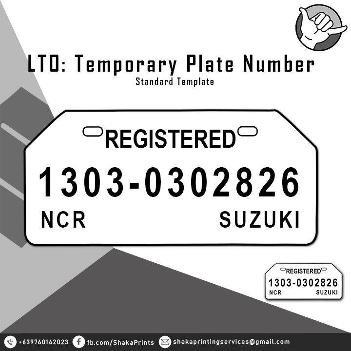 Temporary Plate Number Lazada PH