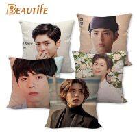 [HOT LZLLZKLKLWGH 559] 45X45cm สวนบ่อหมากฝรั่งปลอกหมอนสแควร์ซิปผ้าฝ้ายผ้าลินินผ้าปลอกหมอนห้องนอนตกแต่งบ้านชายหญิงของขวัญ