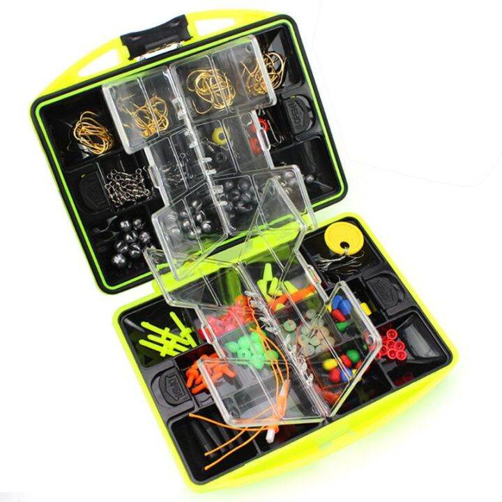 184-pcs-rock-fishing-tackleชุดjig-hooks-spaceถั่วsinkerสไลด์ที่มีเคสใส่ของอุปกรณ์ตกปลา