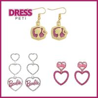 PETI DRESS การจับคู่ ต่างหูตุ๊กตาบาร์บี้ โลหะผสมอัลลอยด์ คอสเพลย์ ต่างหูแบบห้อย ที่มีคุณภาพสูง อุปกรณ์เสริมเสริม เล็บหูเล็บ สำหรับผู้หญิง