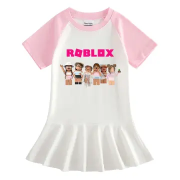 Kids Girls Roblox T-shirt Vestido Summer Nightdress Pijamas Sleepwear