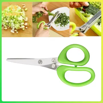 Multi-functional Stainless Steel 3/5 Layer Scissors Chilli pepper cutter  Shredded Chopped Scallion Cutter Herb Laver Spices Paper Cut Cooking Tool