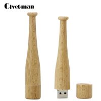 New Wood USB-flash 256GB Pen Drive Wooden 8GB 16GB 32GB 64GB Baseball Bat Model USB Flash Drive Mini Pendrive 128GB Memory Stick